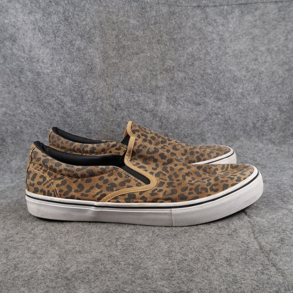 No Boundaries Shoes Womens 10 Casual Sneakers Animal Print Slip On Canvas Brown